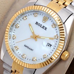 Rolex Datejust White Diamond Dial Watch